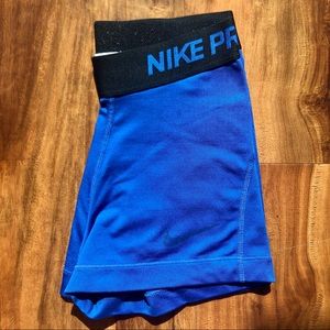 Blue Nike Pro Shorts